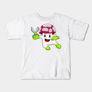 Mushroom Hairdresser Scissors Kids T-Shirt